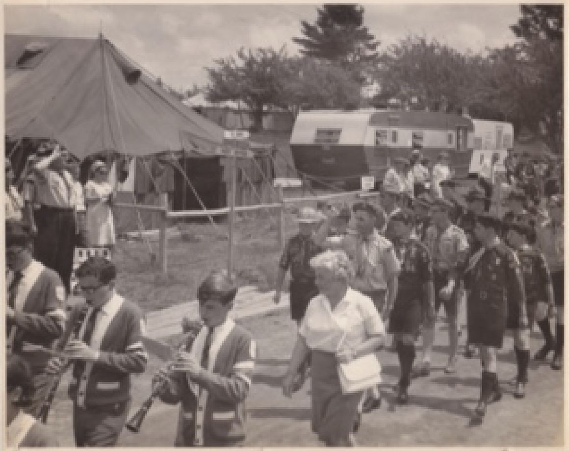 Scouts Marching into Camp