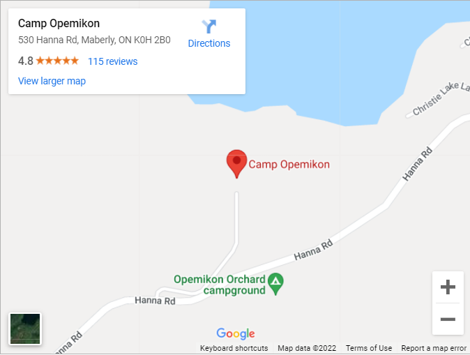 Camp Opemikon Map