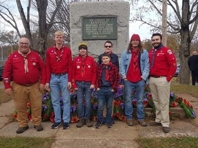 Scouts Canada Members of 2nd Berwick Company and Crew at the Remembrance Day service