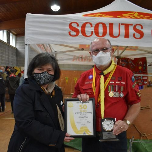 Scouts Canada Ken winning an award