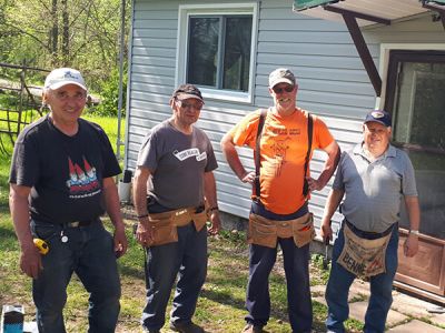 Dave Robert Larry Cliff <br> Camp Cedarwin Maintenance Volunteers