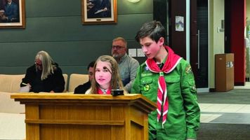 Local youth present in front of Leduc City Council