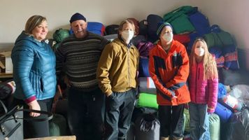 First batch of locally donated sleeping bags flown to Ukraine refugees