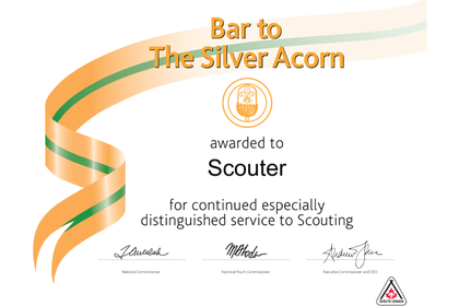 Scouts Canada Bar to The Silver Acorn