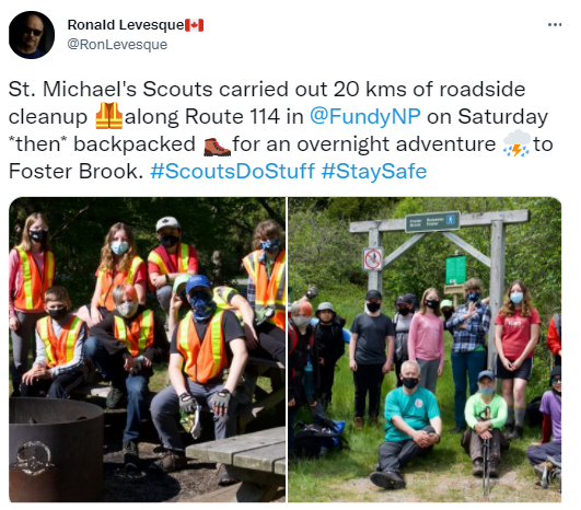 Tweet from St Michael's Scouts