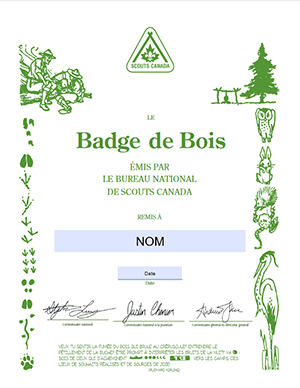 Badge de Bois Certificate